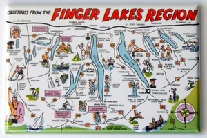 Grüße aus Finger Lakes New York (Karte) KÜHLSCHRANKMAGNET Reise Souvenir - Bild 1 von 3