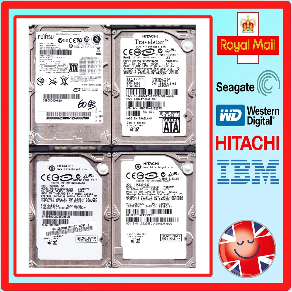 HDD 2.5" Inch SATA 5400RPM & 7200RPM Laptop Hard Disk Drives Tested & Erased.  - Image 1 of 1