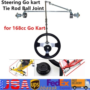 Steering Go Kart Tie Rod Ball Joint Strut Knuckle Spindle Kit For 168cc Go Kart - Foto 1 di 10