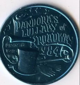 Karneval Doubloon Krewe von Pandora 1984 Aluminium blau - Bild 1 von 2