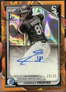 JURDRICK PROFAR 2024 BOWMAN CHROME ORANGE FIRST AUTOGRAPH 23/25 - Picture 1 of 2