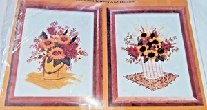 Vintage Creative Circle 525 Sonnenblumen & Gänseblümchen 1979 Crewel Bausatz - Bild 1 von 6