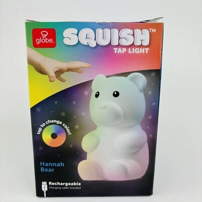Globe Hannah Bear Squish Tap Night Light LED Multicolor Silicone Kids Lamp - Image 1 of 4
