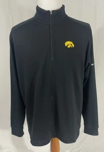 Iowa Hawkeyes - Nike Golf Black/Gray Quarter Zip Pullover - Men's XL - Picture 1 of 6