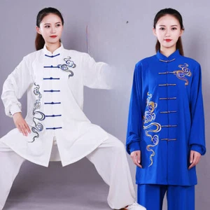 Men Women Suit Traditional Chinese Tai Chi Wushu Uniforms Kung Fu Suit Clothing - Picture 1 of 23