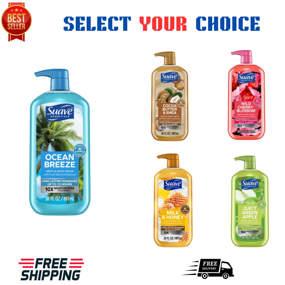 Suave Essentials Body Wash 30 oz (Select Scents) FREE SHIPPING. - Image 1 of 1