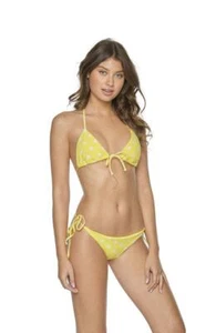 CORBATA LATERAL DE BIKINI DE PUNTO AMARILLO PQ NAMA FONDO COMPLETO (L) NUEVO CON ETIQUETAS $76 - Imagen 1 de 4