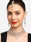 Indian Bollywood Gold FN AD CZ Kundan Choker Necklace Wedding Jewelry Set A1