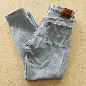 Levi's 501 S Skinny Womens Light Blue Denim Jeans High Rise W27 L30 AU6/8 - Picture 1 of 18