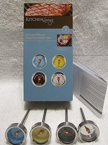 Nuevo Juego de 4 Termómetros Carne 2.5" Por Cocina Salón - Imagen 1 de 3