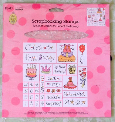 Conjunto de 32 selos transparentes xadrez de mídia a noite toda aniversário #91410 - Imagem 1 de 2