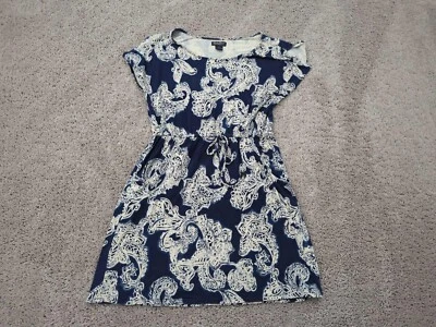 Lucky Brand A-line Dress Womens Medium Blue Holly Flock Floral Paisley Casual - Image 1 of 4