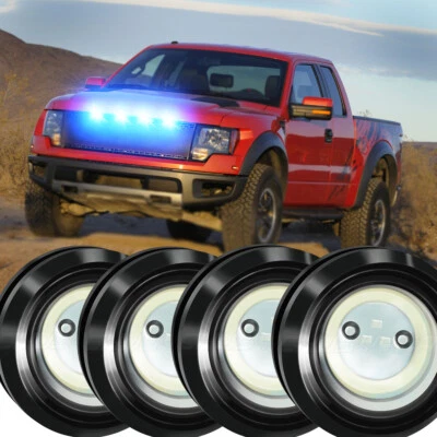 4pcs Blue LED Lights Grille Lighting Kit Universal For Acura TSX 2004 - 2008 — 第 1/4 张图片