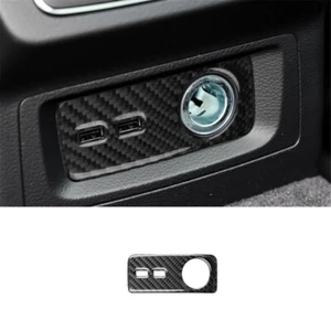 For Audi Q5 2018-2021 Carbon Fiber Interior Rear Cigarette Lighter Cover Trim - Picture 1 of 12