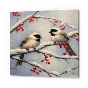 Lindos pájaros, estampado de lona de pájaros, arte de pared de aves, regalo para amantes de las aves, pared de la naturaleza - Imagen 1 de 10