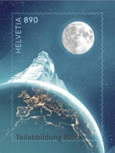 SCHWEIZ - 2021 BLOCK 81 ERDKUGEL MATTERHORN MOND postfrisch ** - SELTEN - Picture 1 of 1