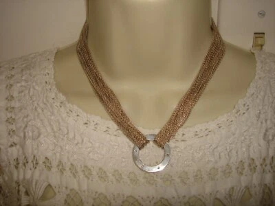 Collar Gargantilla Cadena L Vintage Diamantes Movado Plata Esterlina Multi Hilo 16" Foto 1 de 4