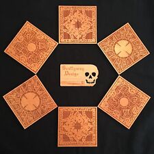 Clive Barker Inspired Hellraiser Puzzle Cube Engraved Wooden 6 Piece Coaster Set