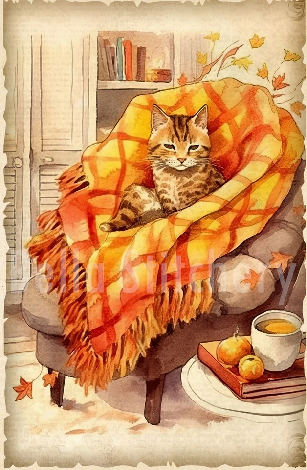 Acogedor collage de otoño hecho a mano #4 bloque de tela de algodón de costura artesanal de otoño Foto 1 de 1