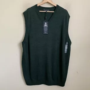 Hart Schaffner Marx Weste Pullover dunkle Fichte V-Ausschnitt feine Merinowolle Gr. 2XT NEU - Bild 1 von 5