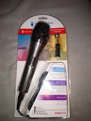 Singing Machine SMM 214 Unidirectional Dynamic Wired Microphone + Adapter Black - Image 1 of 4
