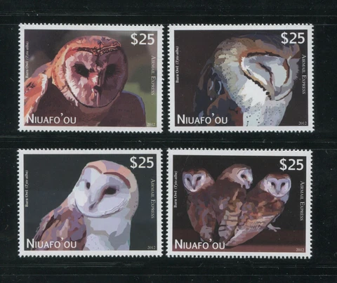 2012 Tonga Niuafo'ou Barn Owl Air Mail Postage Stamps #CE1-CE4 Mint Set Cover