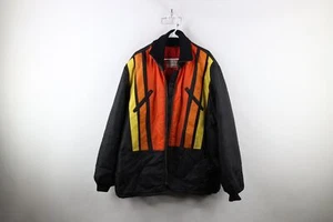 Vtg 70s 80s Ski Doo Bombardier Mens 3XL Thrashed Striped Puffer Jacket USA AS IS - Picture 1 of 23