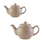Price & Kensington 2 and 6 Cup Matt Taupe Stoneware Teapots Tea Serving Pots Set