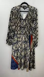 Eloquii 22 Midi Dress Jersey Stretch Animal Print Long Sleeve V-Neck NWT A5-01 - Picture 1 of 7