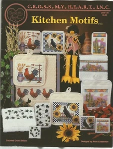 Kitchen Motifs Rooster Sunflower Country Southwest Cross Stitch Pattern Booklet - Picture 1 of 2