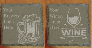 Individuell personalisierte Bier Brauerei oder Wein Weingut Untersetzer Schiefer oder Korken Ihr Logo - Bild 1 von 8