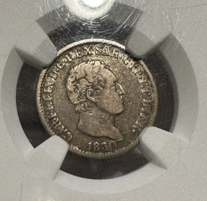 1830 P EAGLE ITALIAN STATES SARDINIA 50 CENTESIMI NGC F12- S402 - Picture 1 of 17