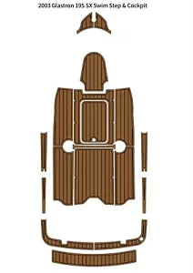 2003 Glastron 195 SX Swim Platform Cockpit Pad Boat EVA Foam Teak Floor Mat - Bild 1 von 18