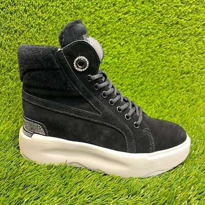 Diesel S-Dvelows Mujer Talla 7 Negro Atlético Invierno Cremallera Lateral Zapatos Tenis Foto 1 de 4