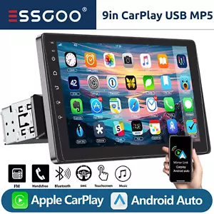 9" Single 1 DIN Car Stereo Radio Wireless CarPlay/Android Auto AUX USB Head Unit - Picture 1 of 16