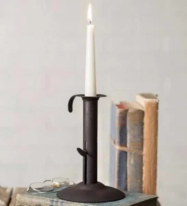 Rustic Finish Small Hog Scraper Adjustable Candle Stick Holder 7.5" H - Picture 1 of 1