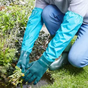 Briers Long Full Length Drain Pond Tank Garden Gloves Waterproof Cleaning Rubber - Picture 1 of 24