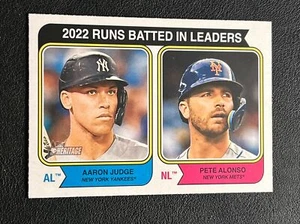 2023 Topps Heritage AARON JUDGE / PETE ALONSO RBI Leaders #203 - Picture 1 of 1
