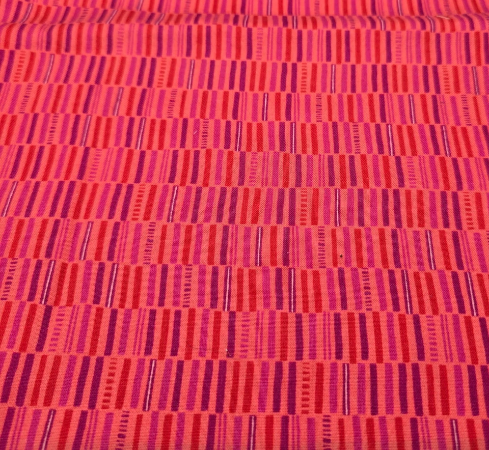 "Canyon" by Kate Spain for Moda Pink Striped Quilting Fabric 42" Wide 0.50 Yards - Image 1 of 4