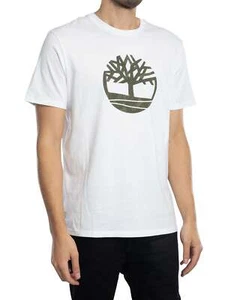 Timberland Men's Camo Tree Logo T-Shirt, White - Picture 1 of 5