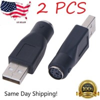 2x PS/2 Female to USB 2.0 Male Port Adapter Converter for PC Keyboard Mouse M471