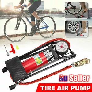 High Pressure Foot Bike Pump Bicycle Ball Motorbike Type Inflater Tire Air Pump - Picture 1 of 12
