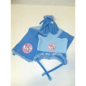 Sciarpa Cappello e Guanti Diddlina in pile azzurro e celeste - Taglia M - Imagen 1 de 1