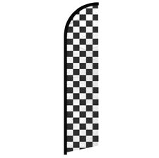 Black & White Checkered Full Curve Windless Swooper Flag Racing 