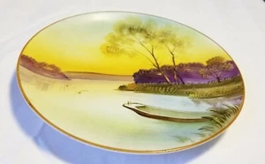 Antique Nippon Morimura Cabinet Plate 1911-1921 Hand Painted Sunset Sunrise - Picture 1 of 12