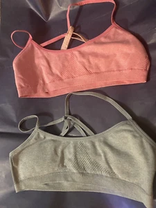 Hanes Pullover Bralette Girls Size Large 10-14 strappy 2 Pack pink, gray NWOT - Picture 1 of 6