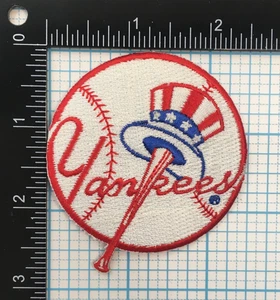 NEW YORK YANKEES MLB BASEBALL VINTAGE 2.75" TOP HAT TEAM LOGO PATCH - Picture 1 of 2