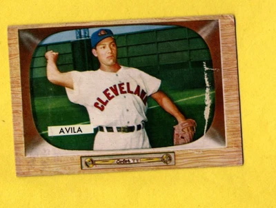 Bowman Bobby Avila 1955 #19 Cleveland Indians buen papel frente perdido cera mancha BK Foto 1 de 3