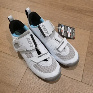 Neu Louis Garneau Tri X-Lite II Carbon Rennrad Schuhe 39,5 weiß blau Triathlon - Bild 1 von 11