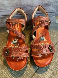 Sandalias Spring Step L'Artiste Elenee de cuero con tiras talla 6 EU 36 rojas - Imagen 1 de 7